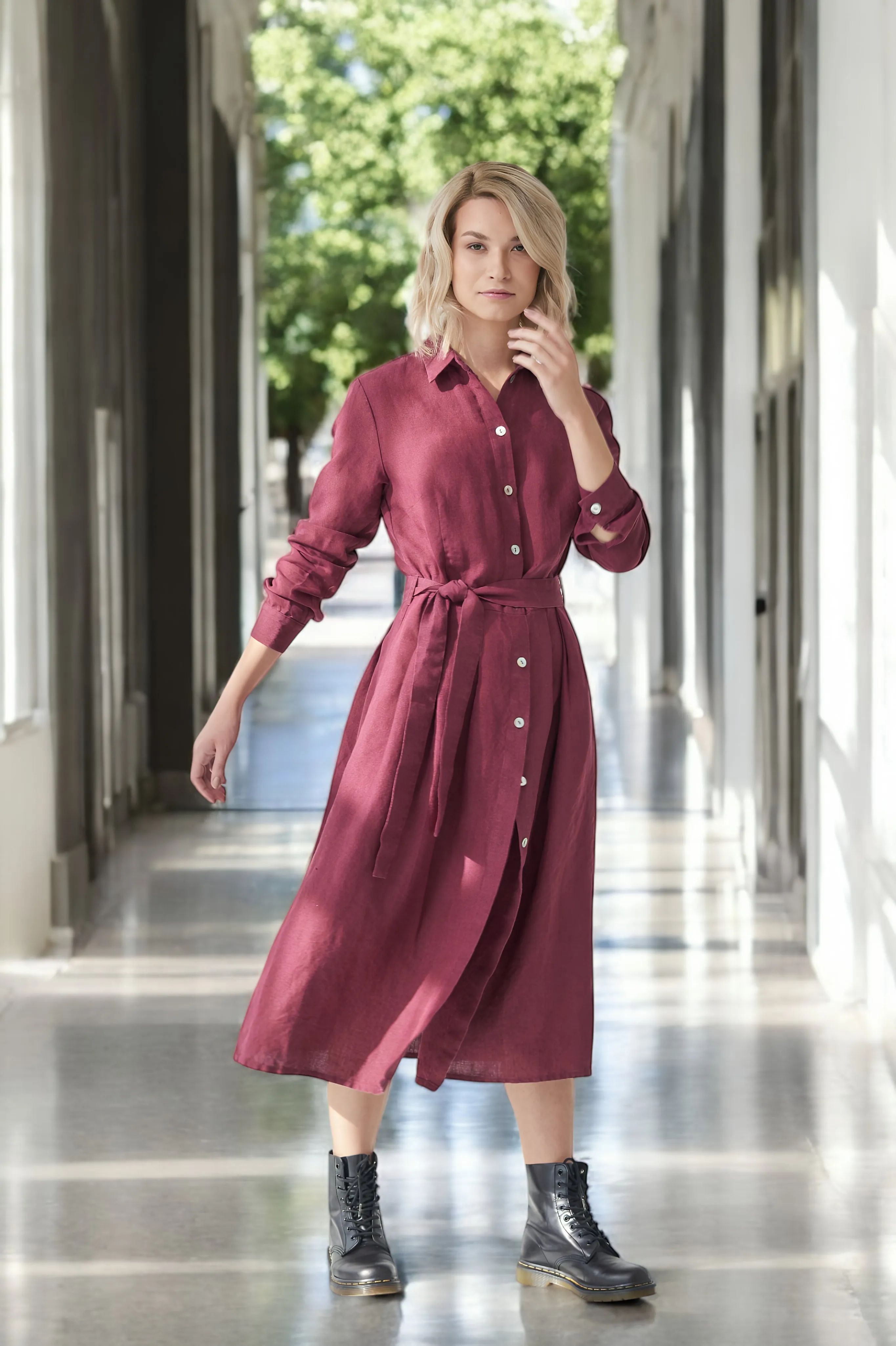 Linen autumn dress Mona