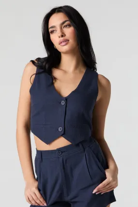Linen Cropped Vest