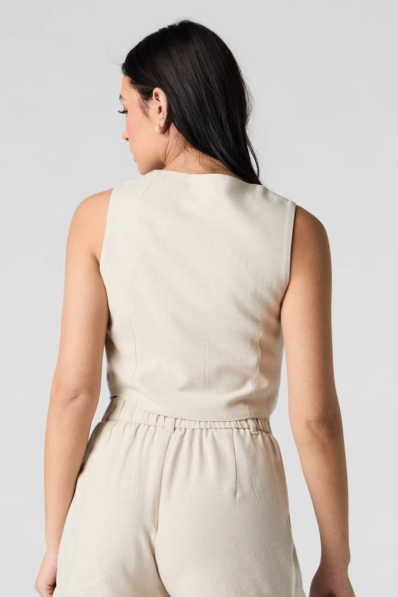 Linen Cropped Vest