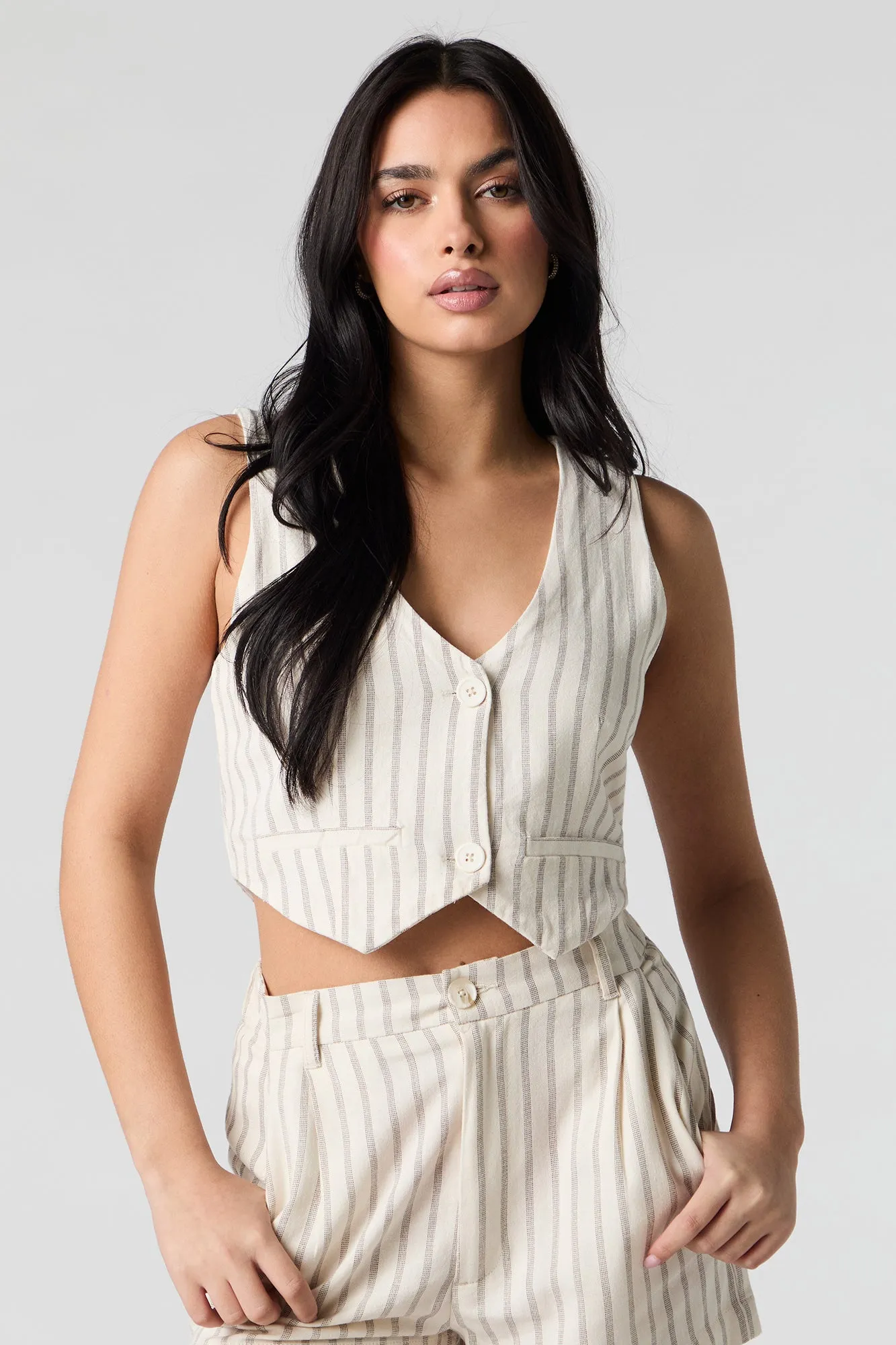 Linen Cropped Vest