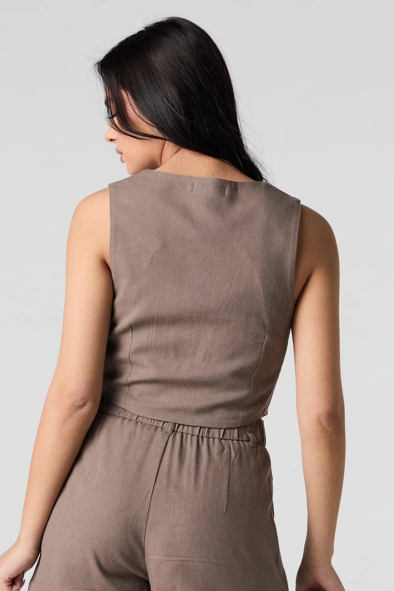 Linen Cropped Vest