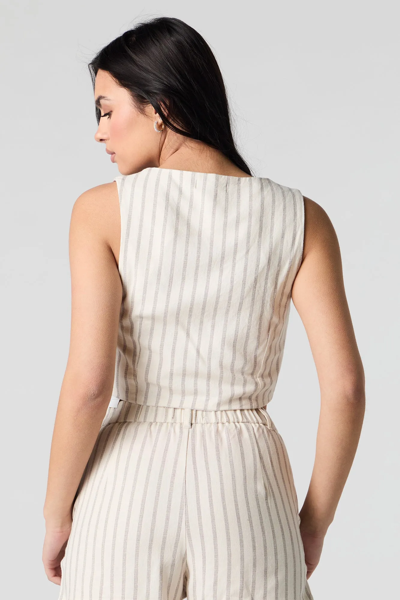 Linen Cropped Vest
