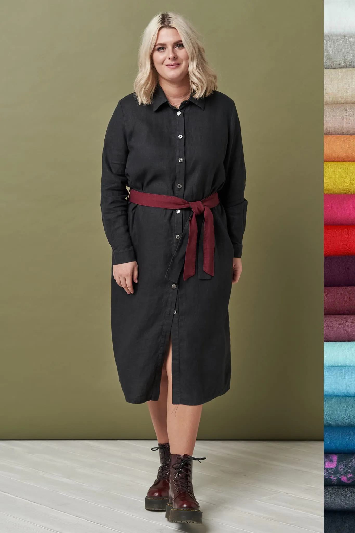 Linen long shirt dress Nika