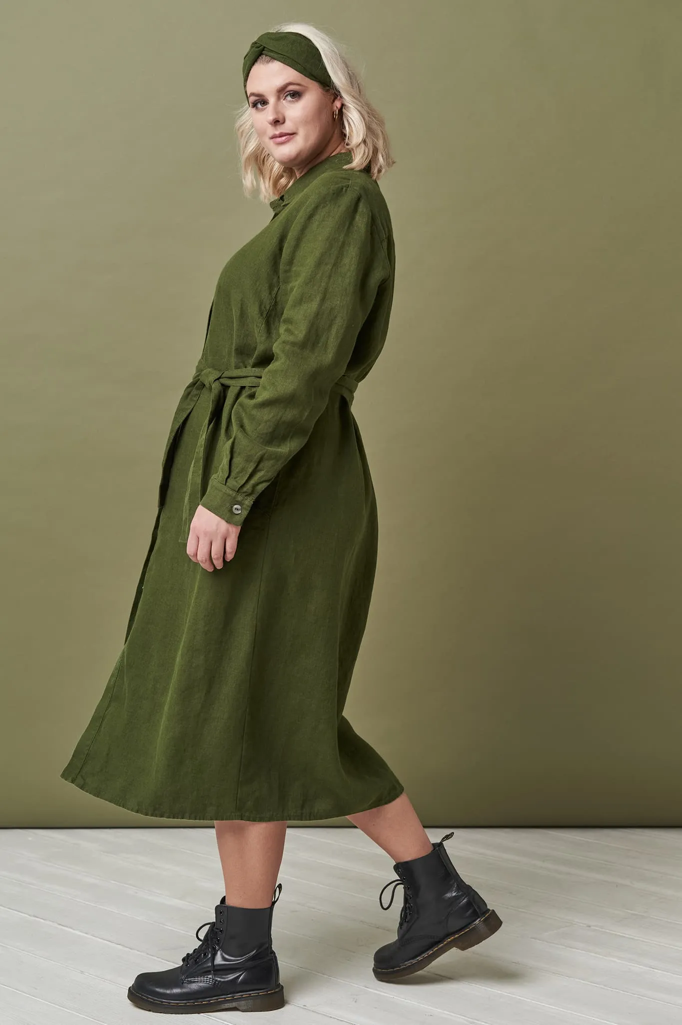 Linen long shirt dress Nika