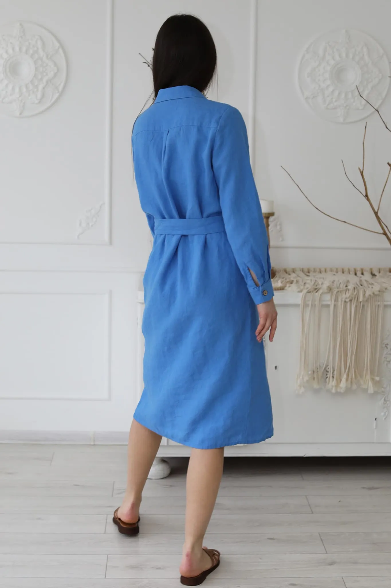 Linen long shirt dress Nika