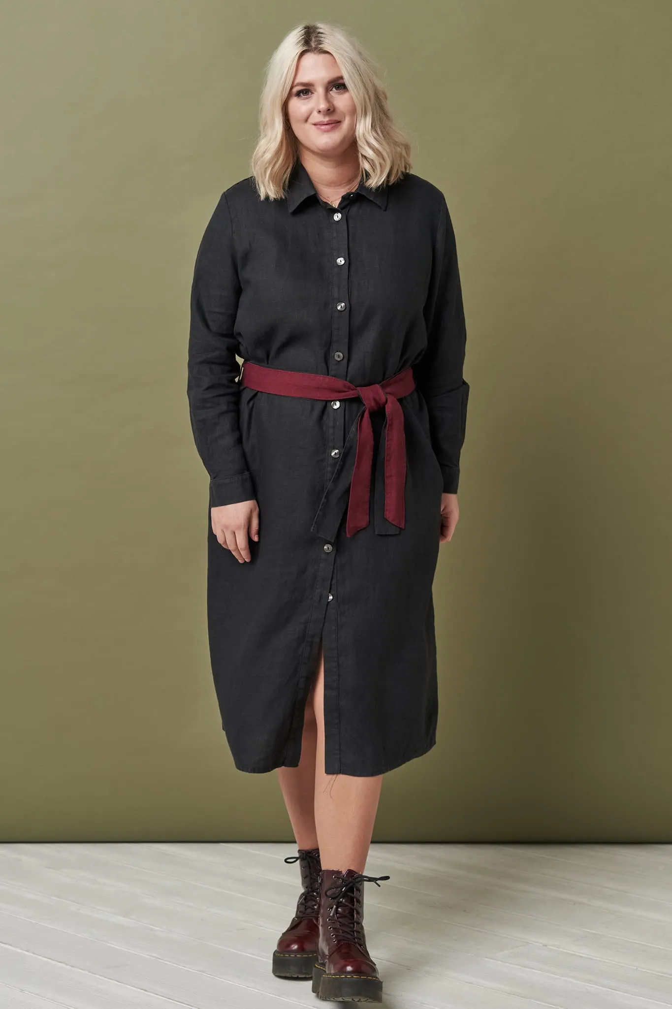 Linen long shirt dress Nika