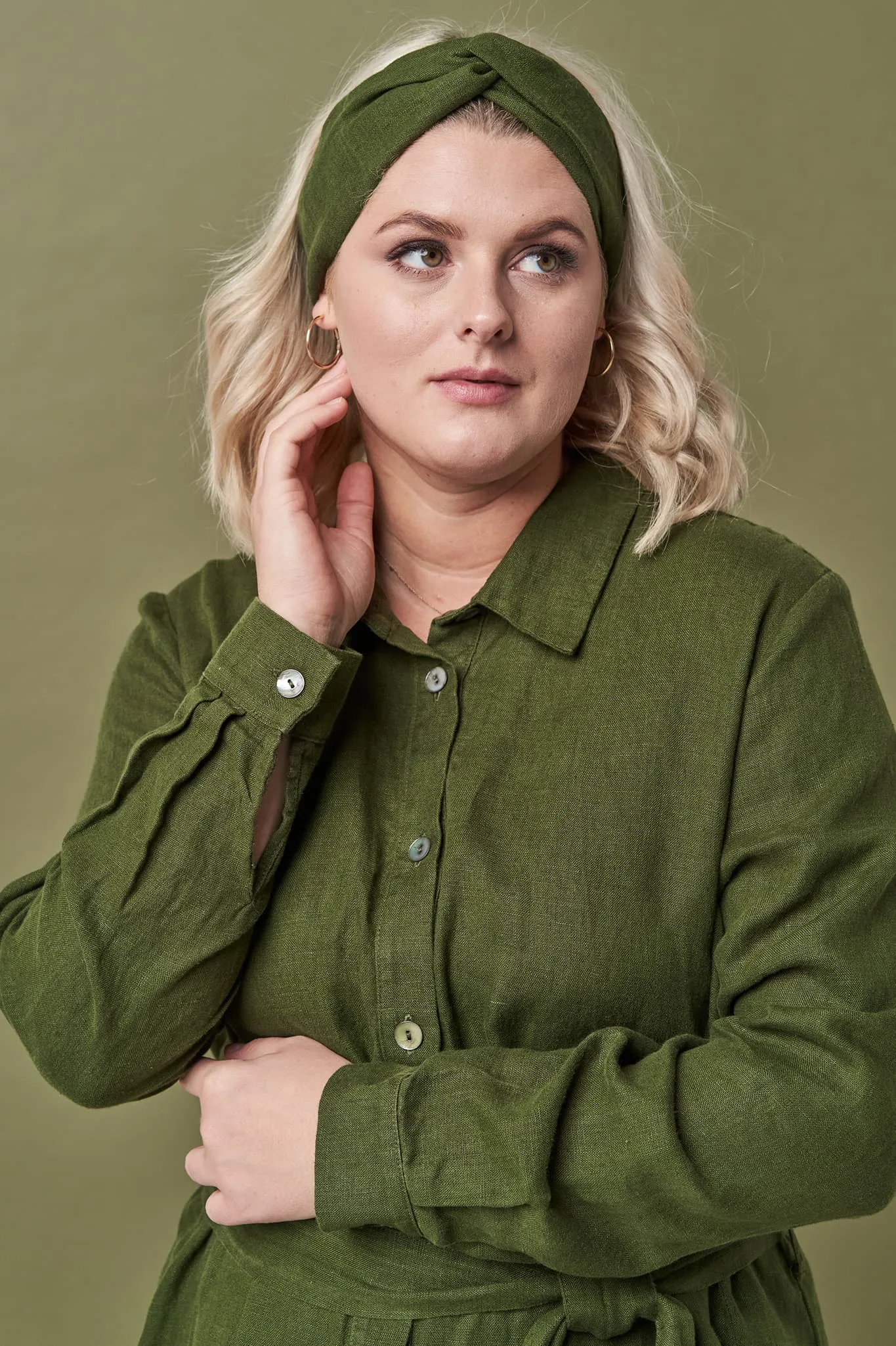 Linen long shirt dress Nika