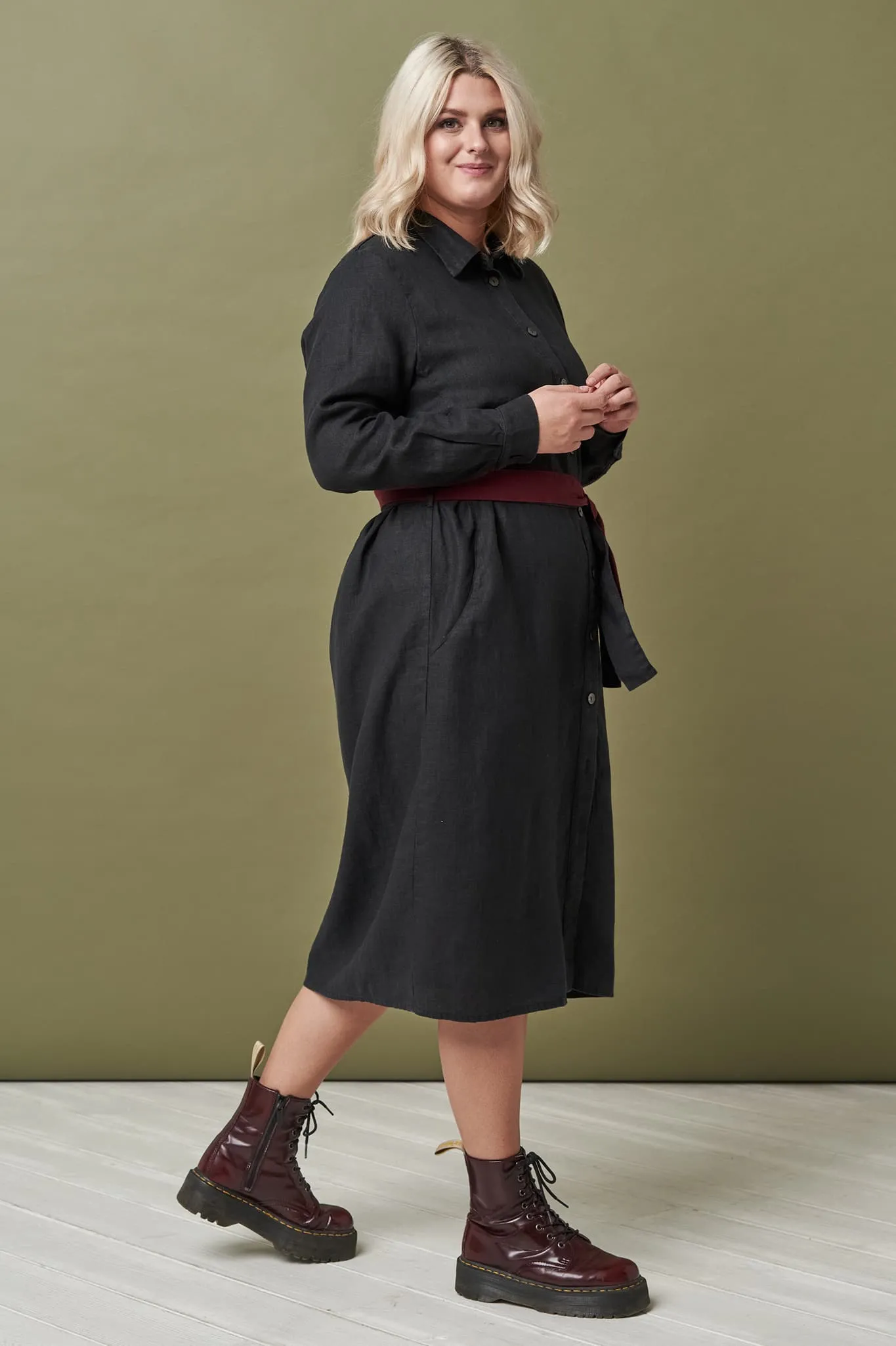 Linen long shirt dress Nika