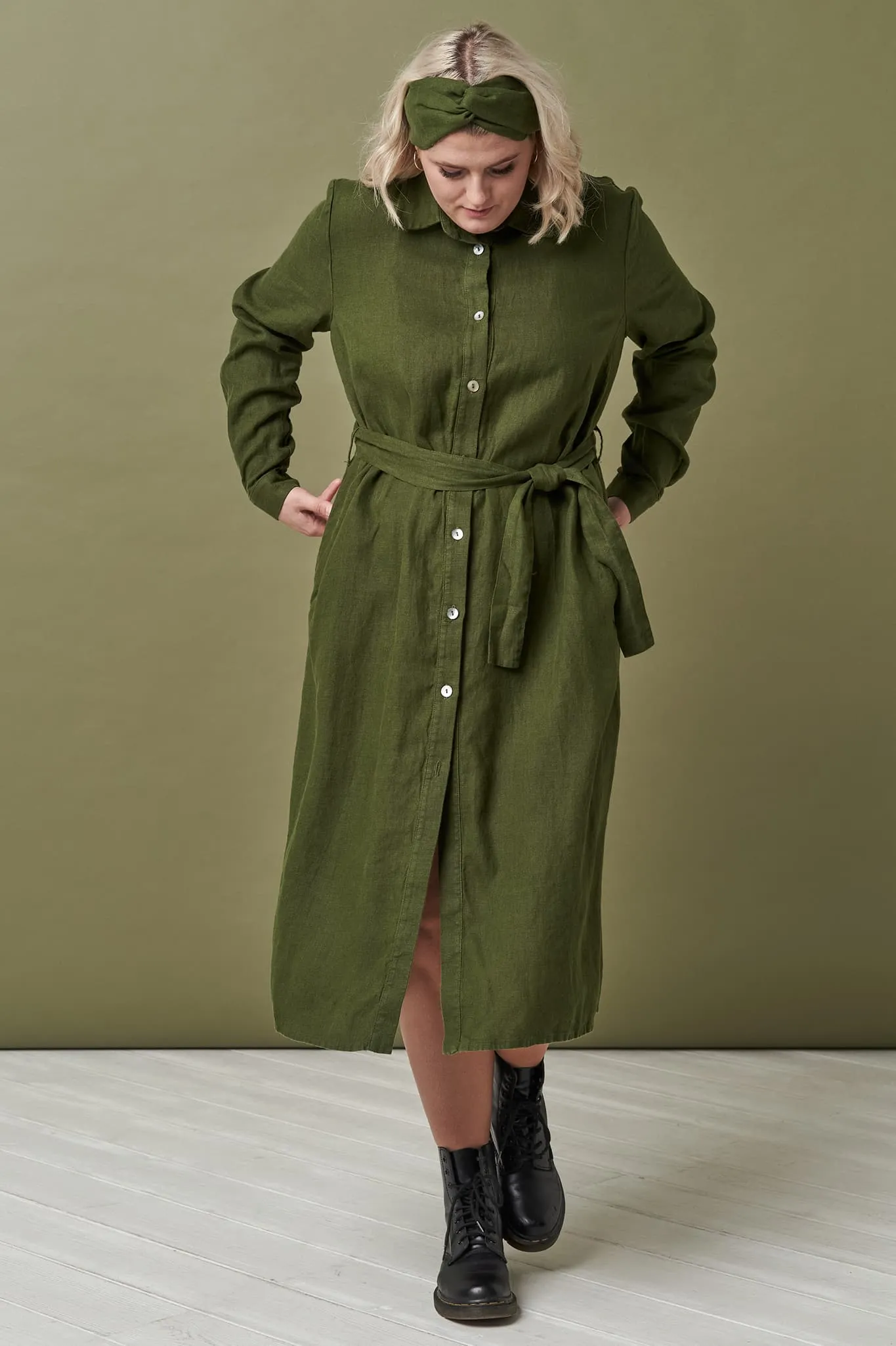 Linen long shirt dress Nika