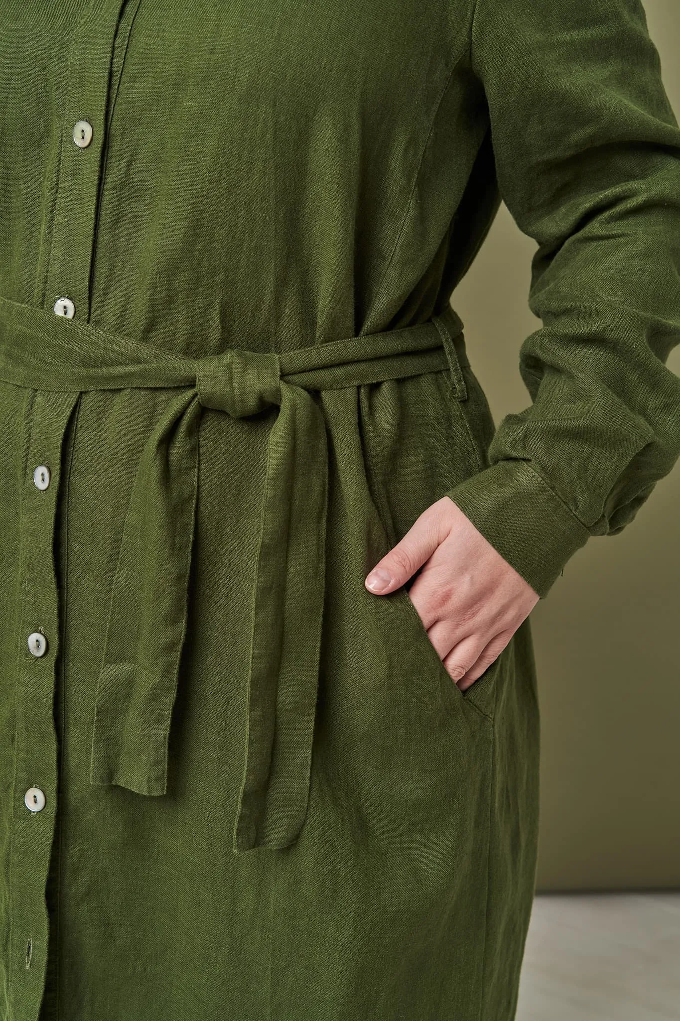 Linen long shirt dress Nika