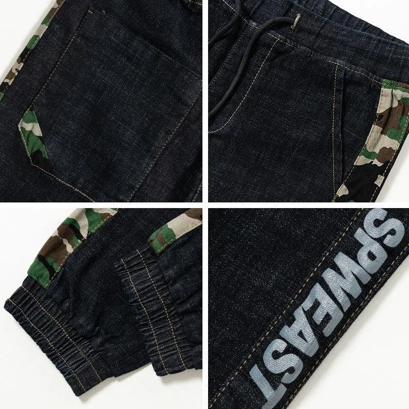 Loose Plus Size Trend Hong Kong Style Autumn Denim Overalls Men's Harem Pants