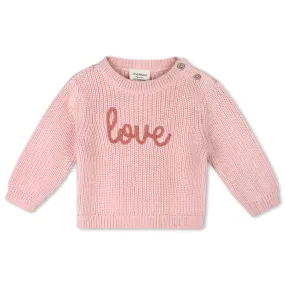 Love  Embroidered Chunky Knit Baby Sweater