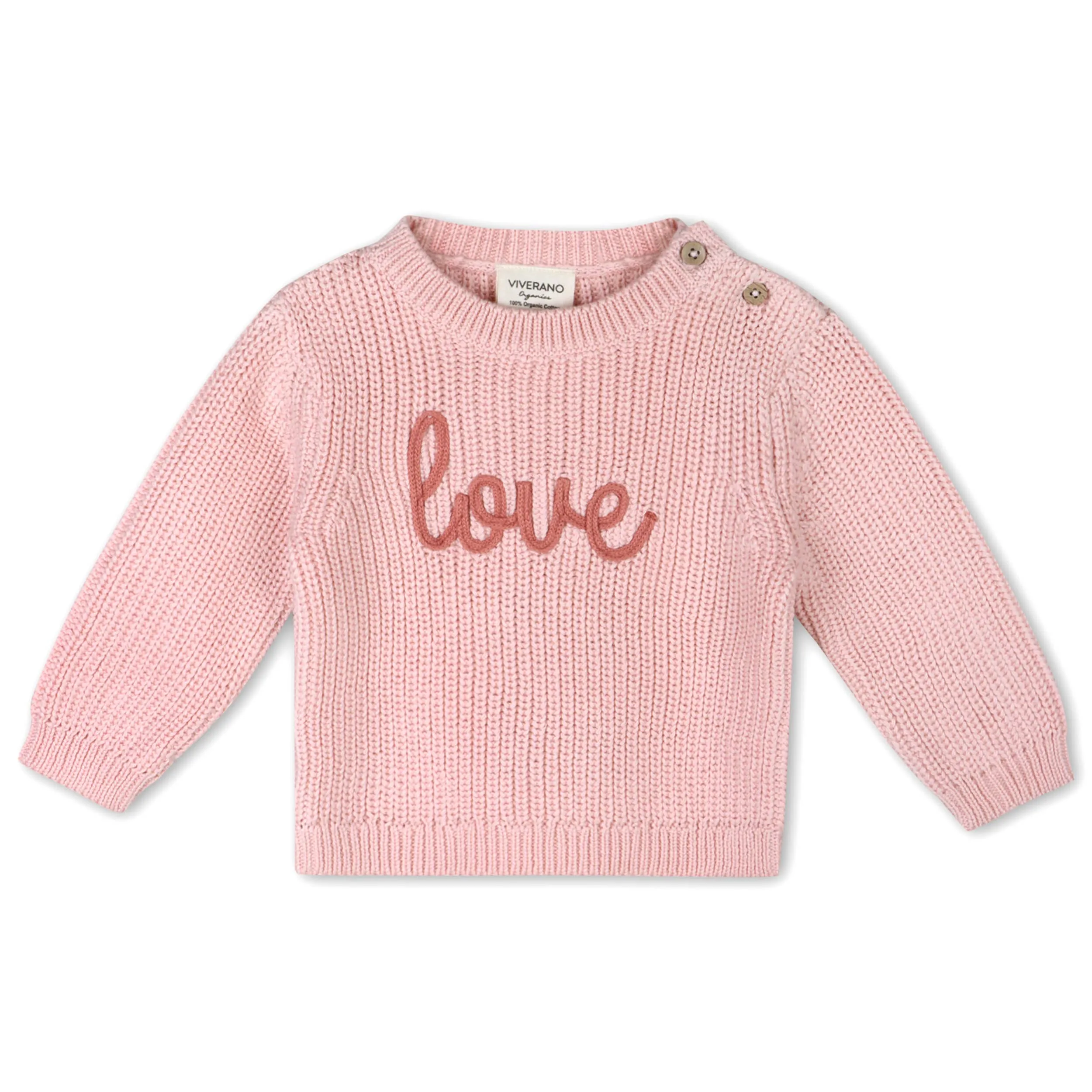 Love  Embroidered Chunky Knit Baby Sweater
