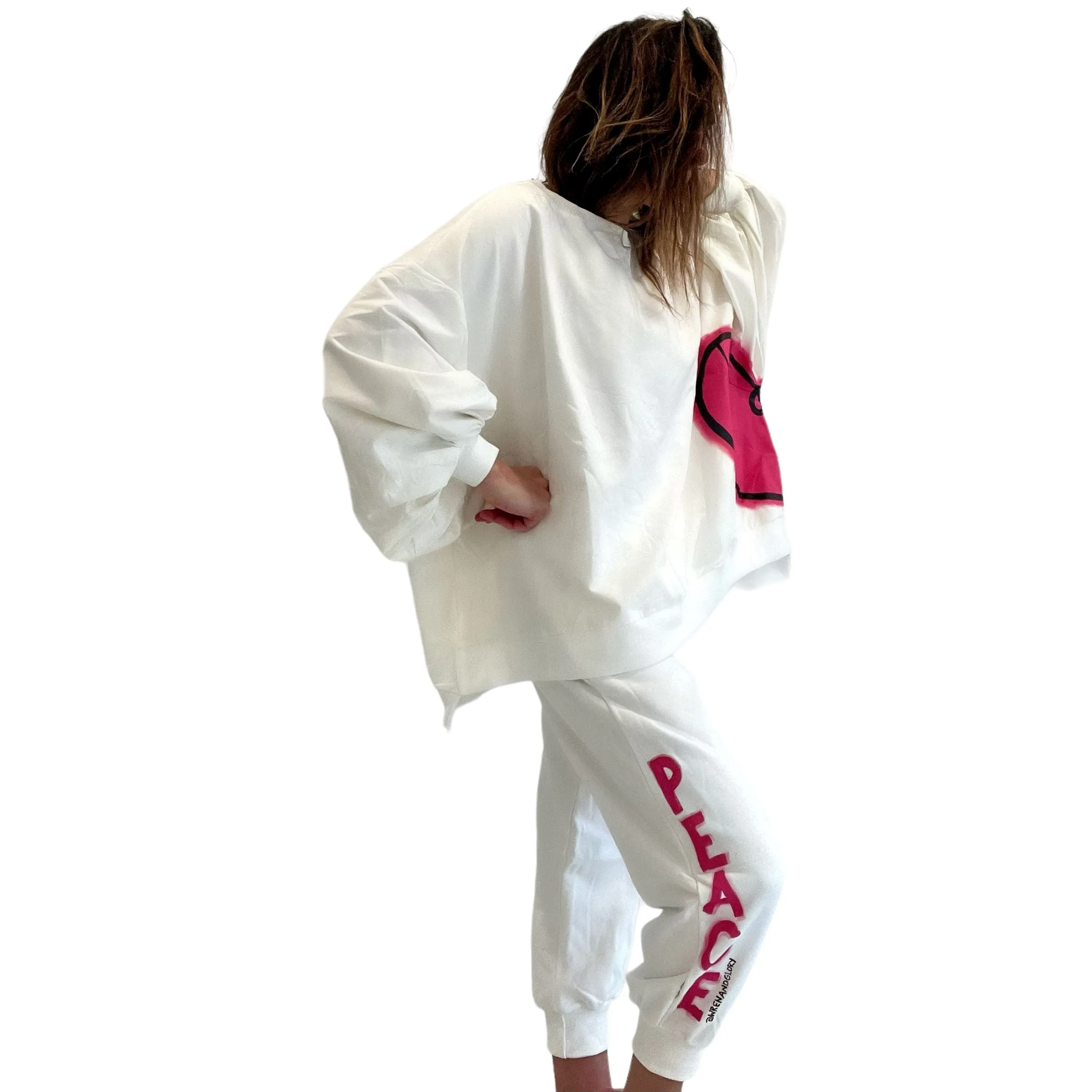 'Love Peace' Painted Loungewear Set by Wren   Glory