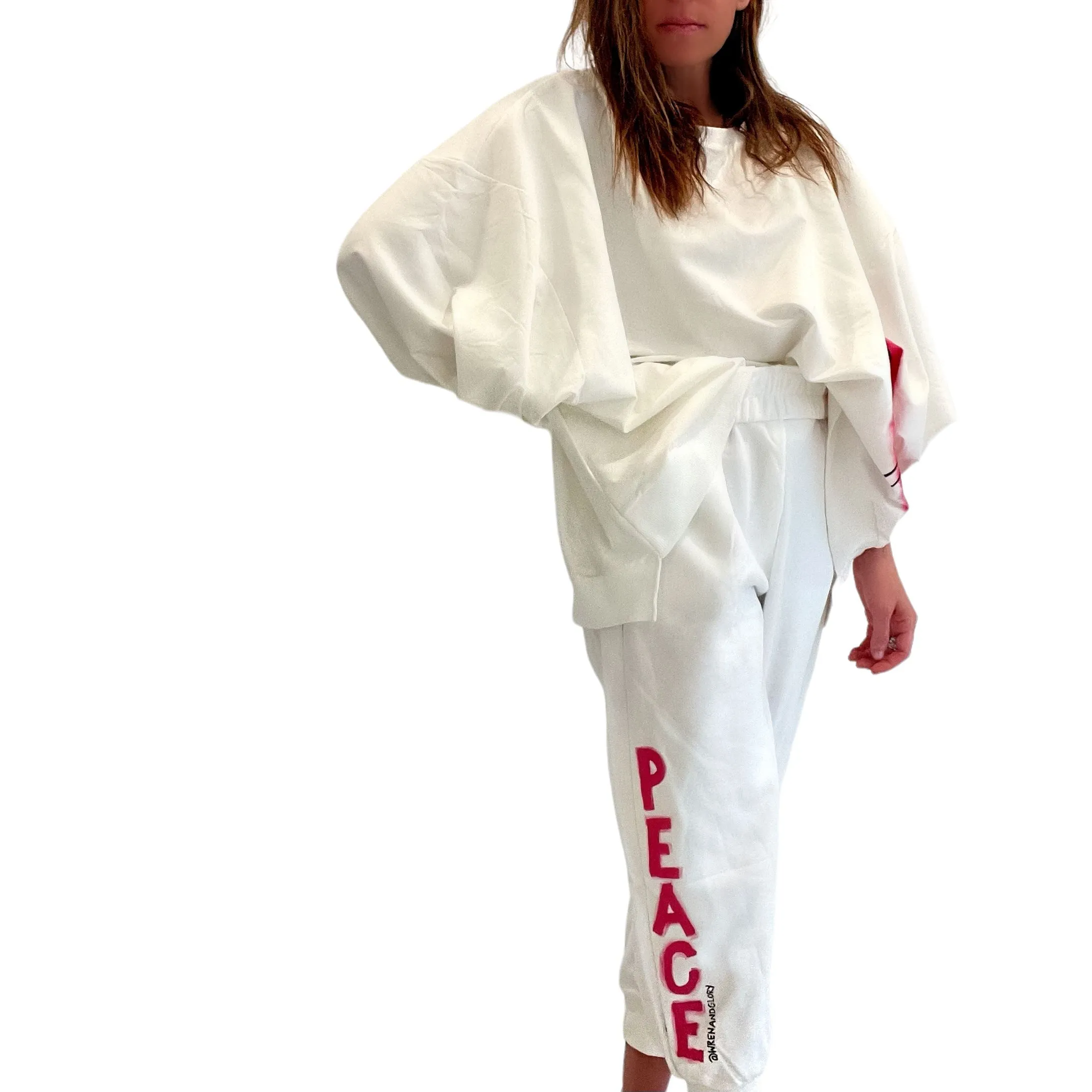 'Love Peace' Painted Loungewear Set by Wren   Glory