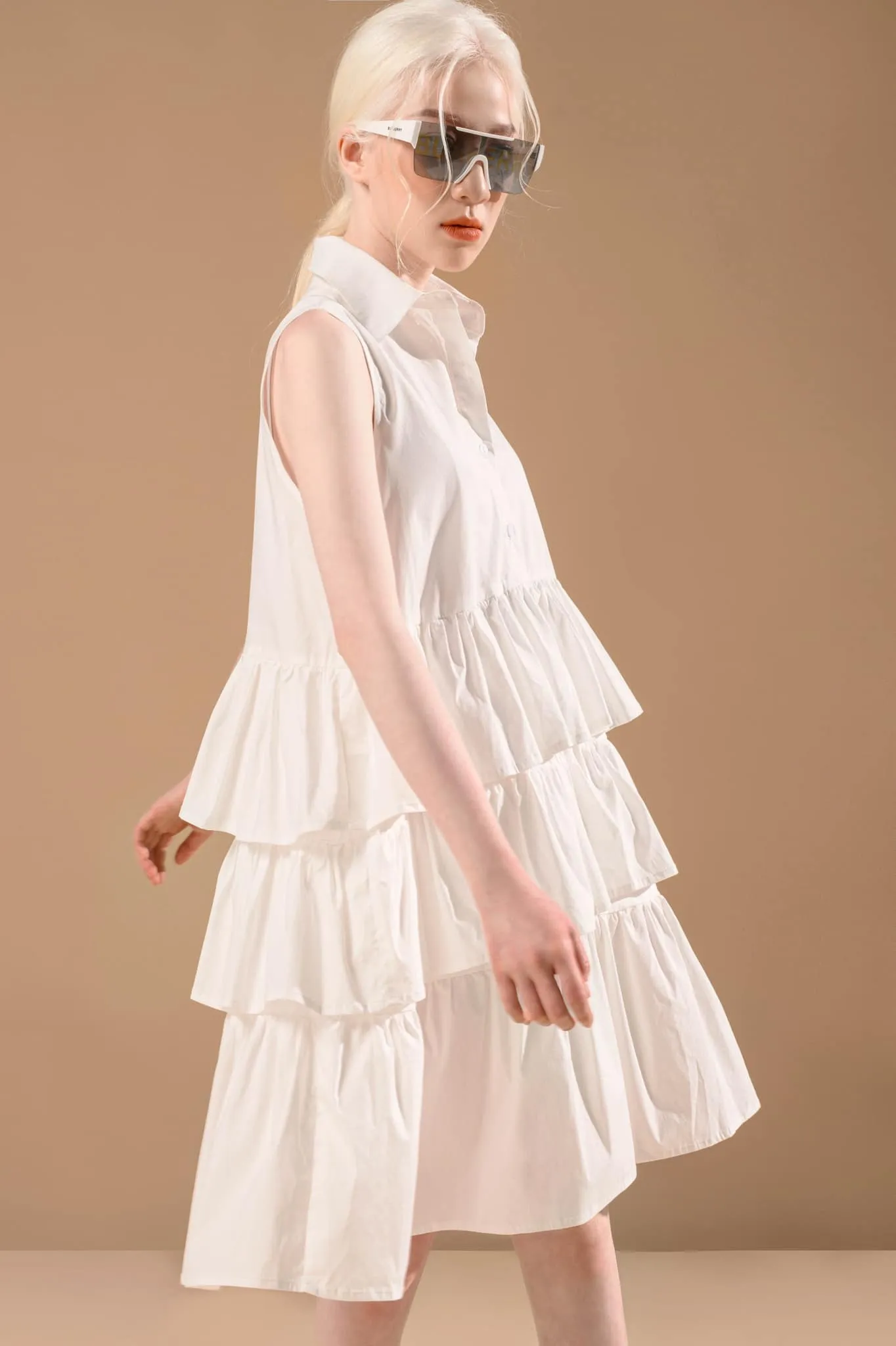 Melinda Tiered Ruffle Shirtdress