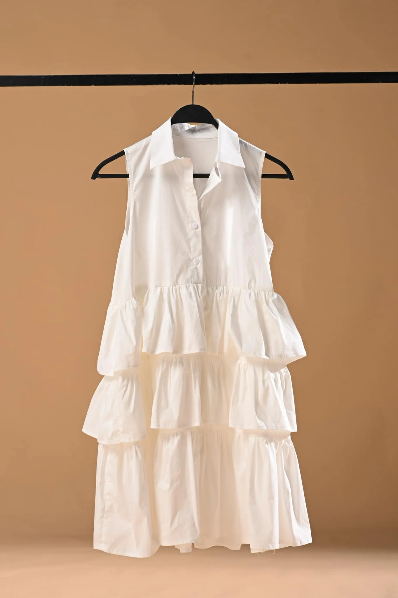 Melinda Tiered Ruffle Shirtdress