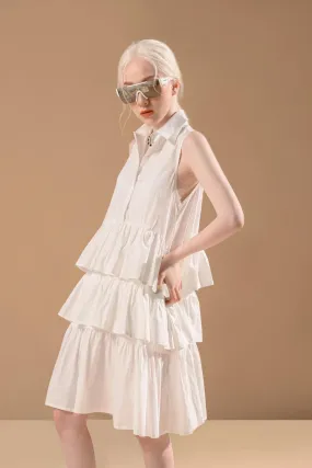 Melinda Tiered Ruffle Shirtdress