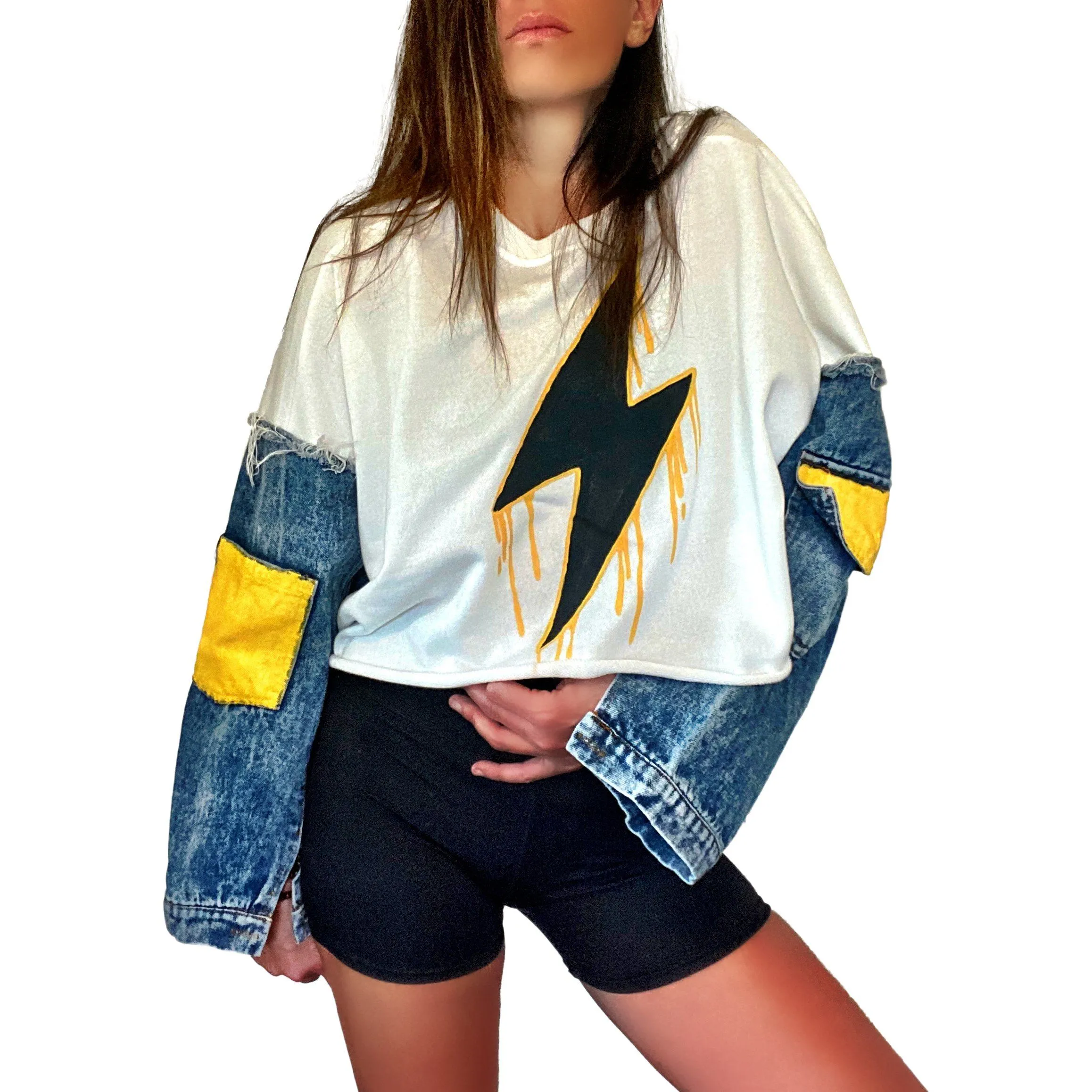 'MELTING LIGHTNING' PAINTED SWEATSHIRT