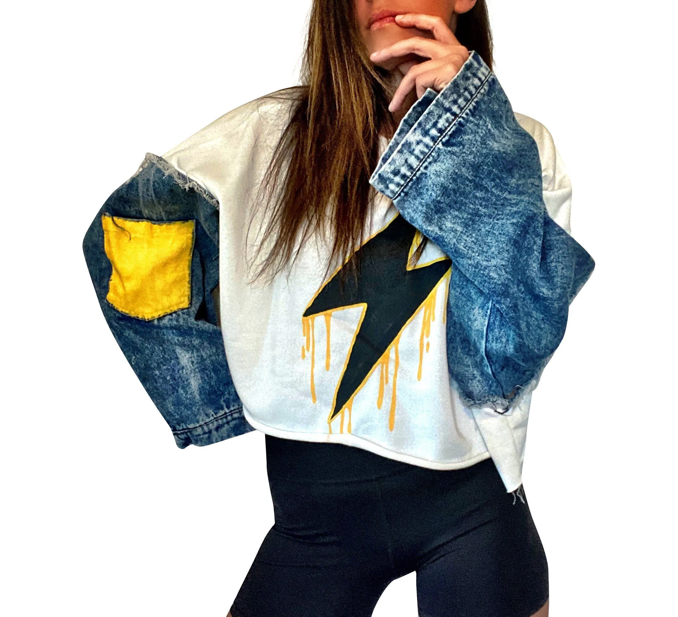 'MELTING LIGHTNING' PAINTED SWEATSHIRT