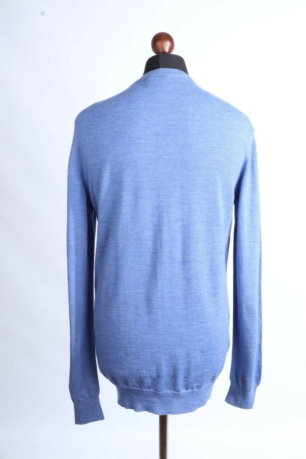Men's GANT Blue 100% Merino Wool Crew Neck Jumper Size 2XL
