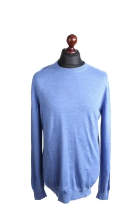 Men's GANT Blue 100% Merino Wool Crew Neck Jumper Size 2XL