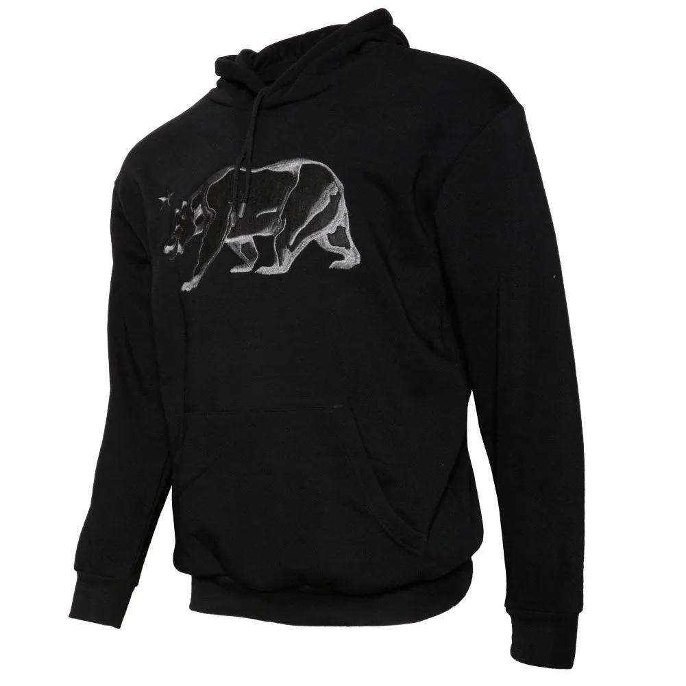 Mens Sweatshirt Pullover Hoodie Embroidered Bear Long Sleeve Pocket Sweater