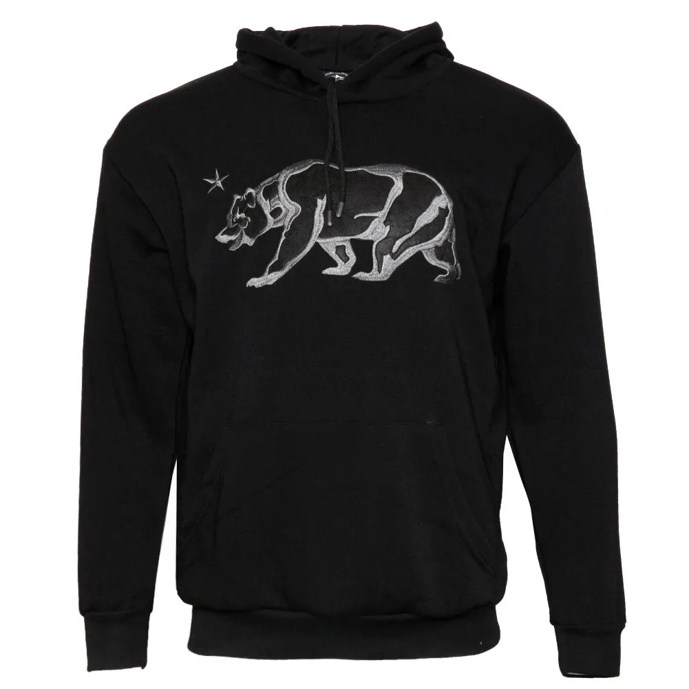 Mens Sweatshirt Pullover Hoodie Embroidered Bear Long Sleeve Pocket Sweater
