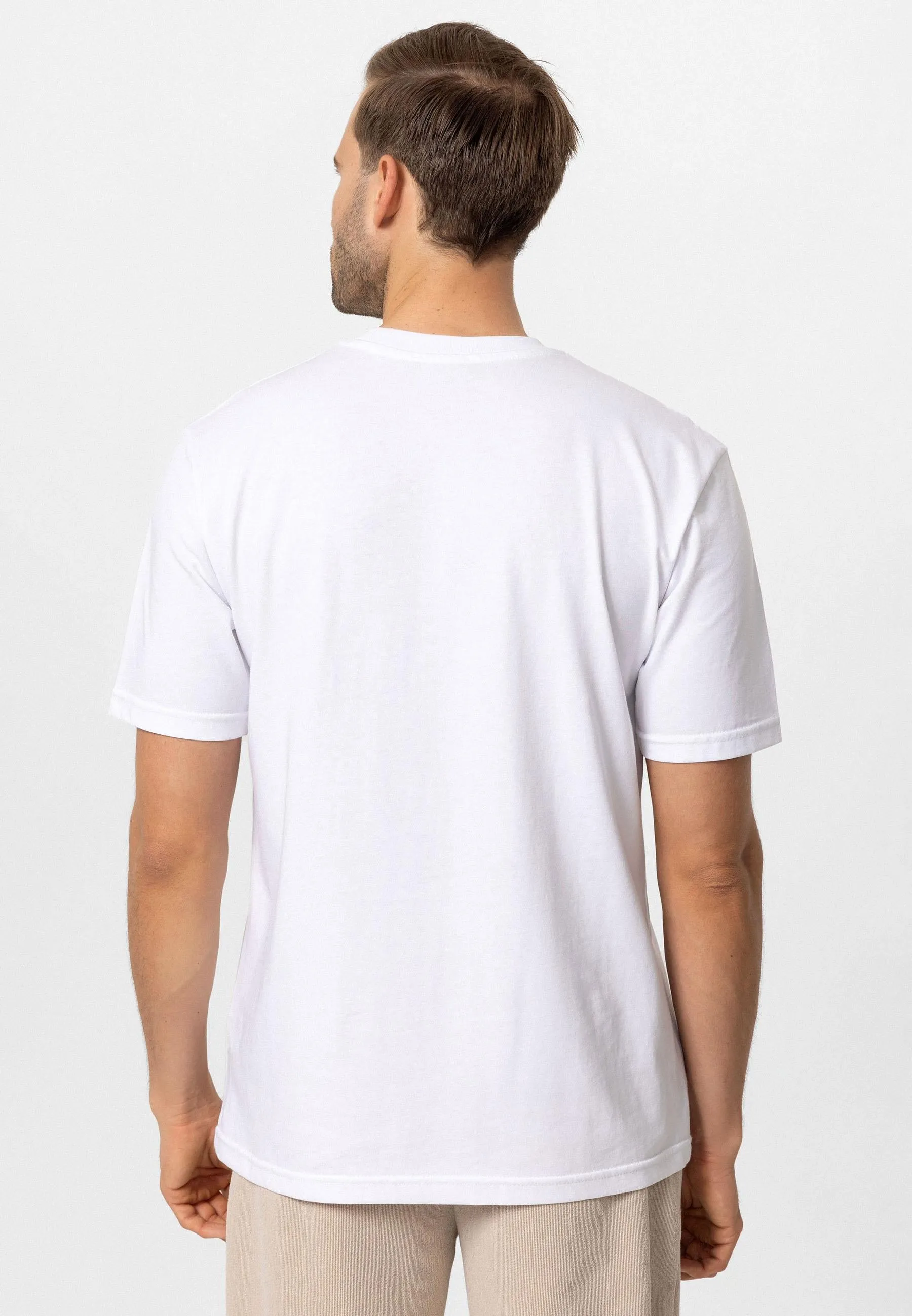 Men's White Crew Neck Basic T-Shirt - Wessi