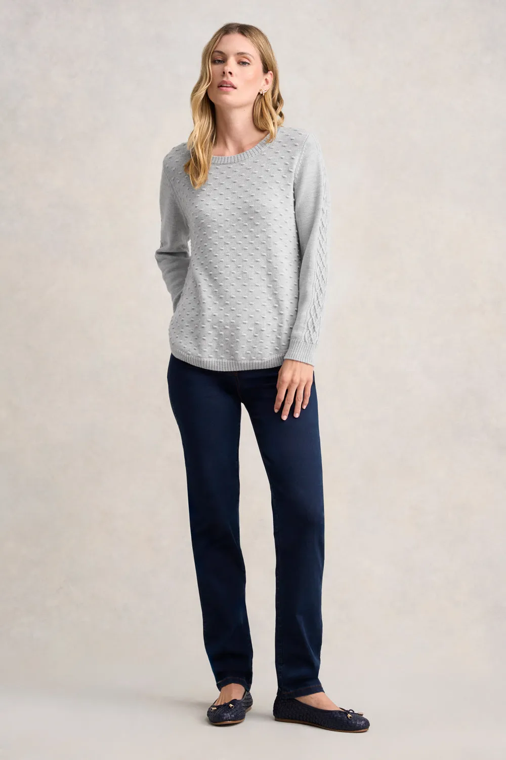 Merino Wool Popcorn Jumper - Frost