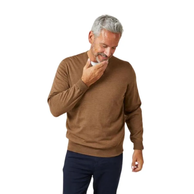 Millbreck V Neck Jumper - Chestnut