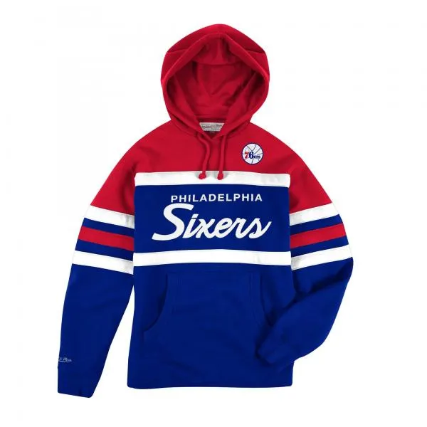 MITCHELL & NESS - Men - Philadelphia 76ers Head Coach Hoodie - Red/Royal