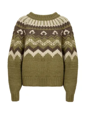 Moss with ecru and peat Fleetwood jumper