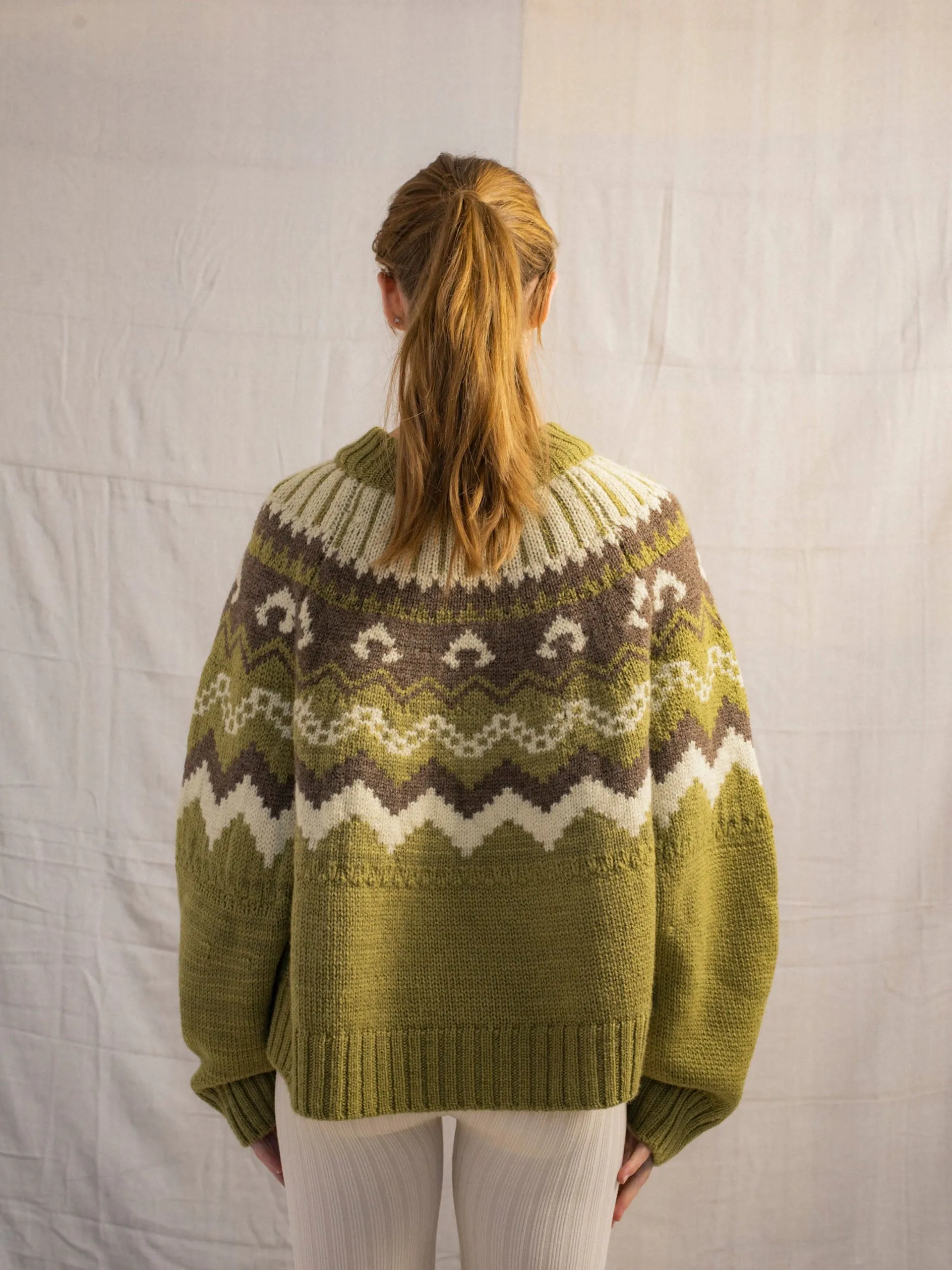 Moss with ecru and peat Fleetwood jumper