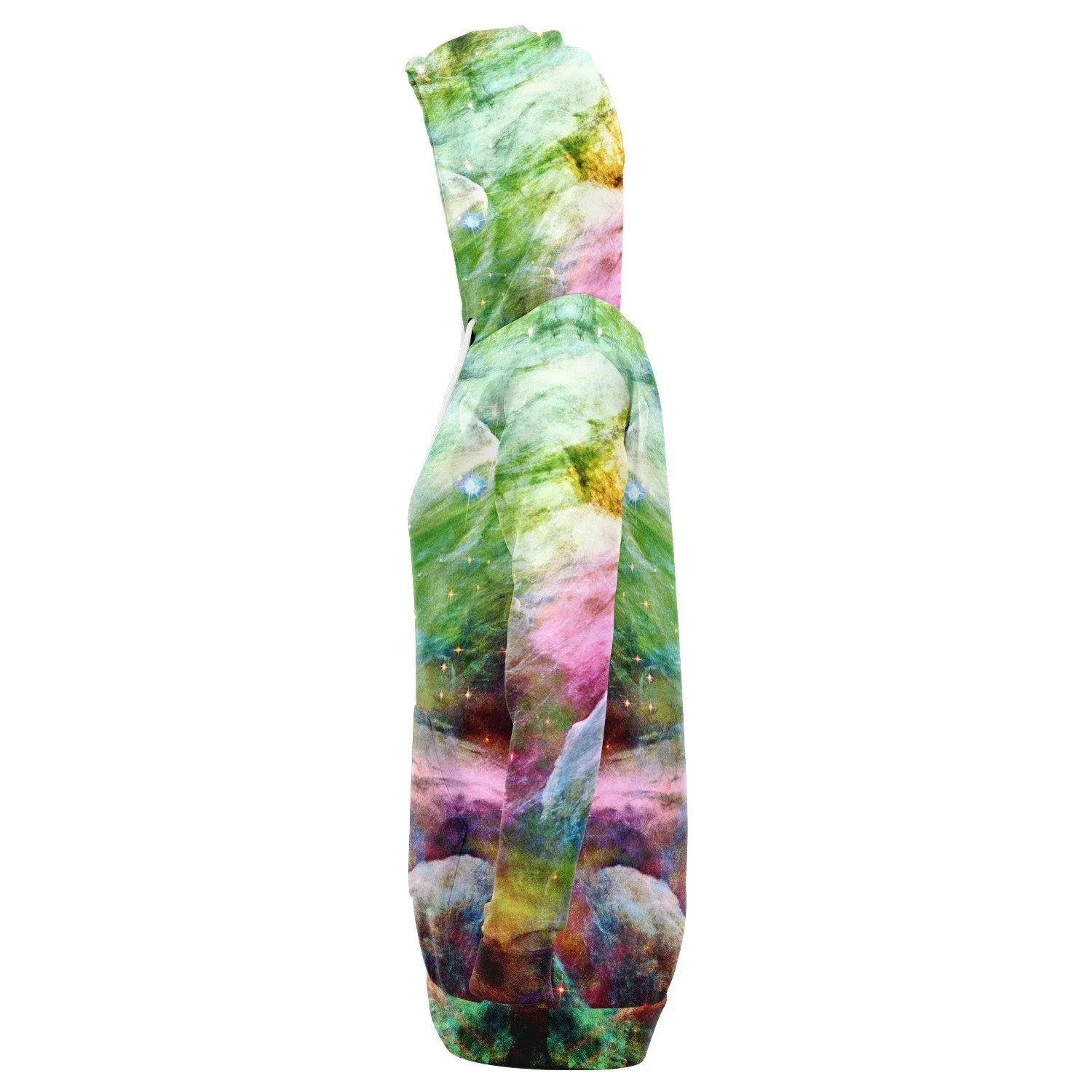 Nammu Psychedelic Fleece-Lined Long Hoodie