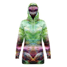 Nammu Psychedelic Fleece-Lined Long Hoodie