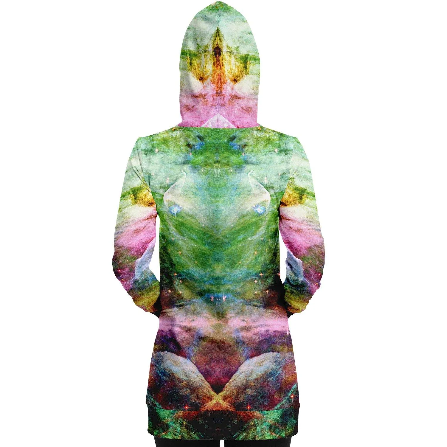 Nammu Psychedelic Fleece-Lined Long Hoodie