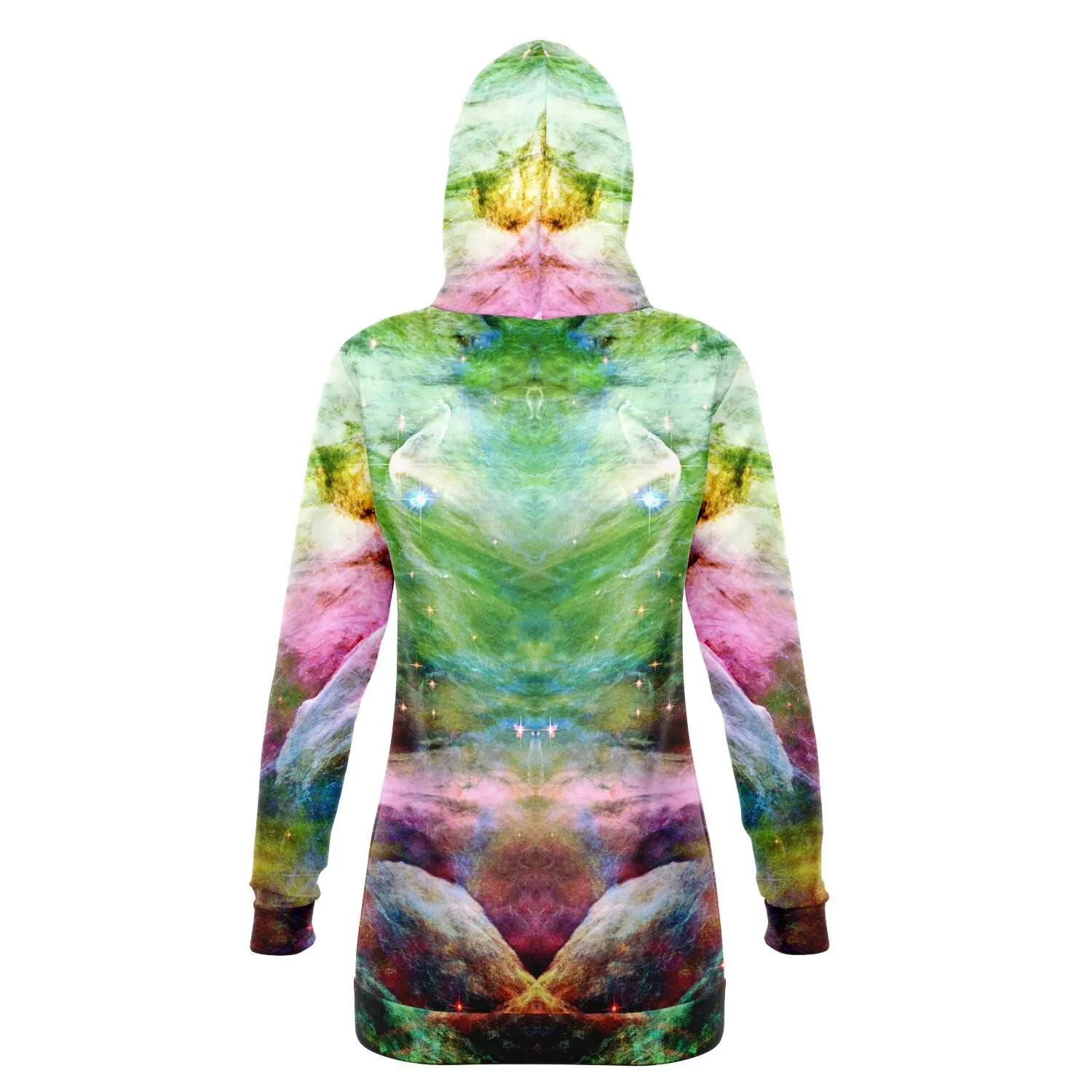 Nammu Psychedelic Fleece-Lined Long Hoodie