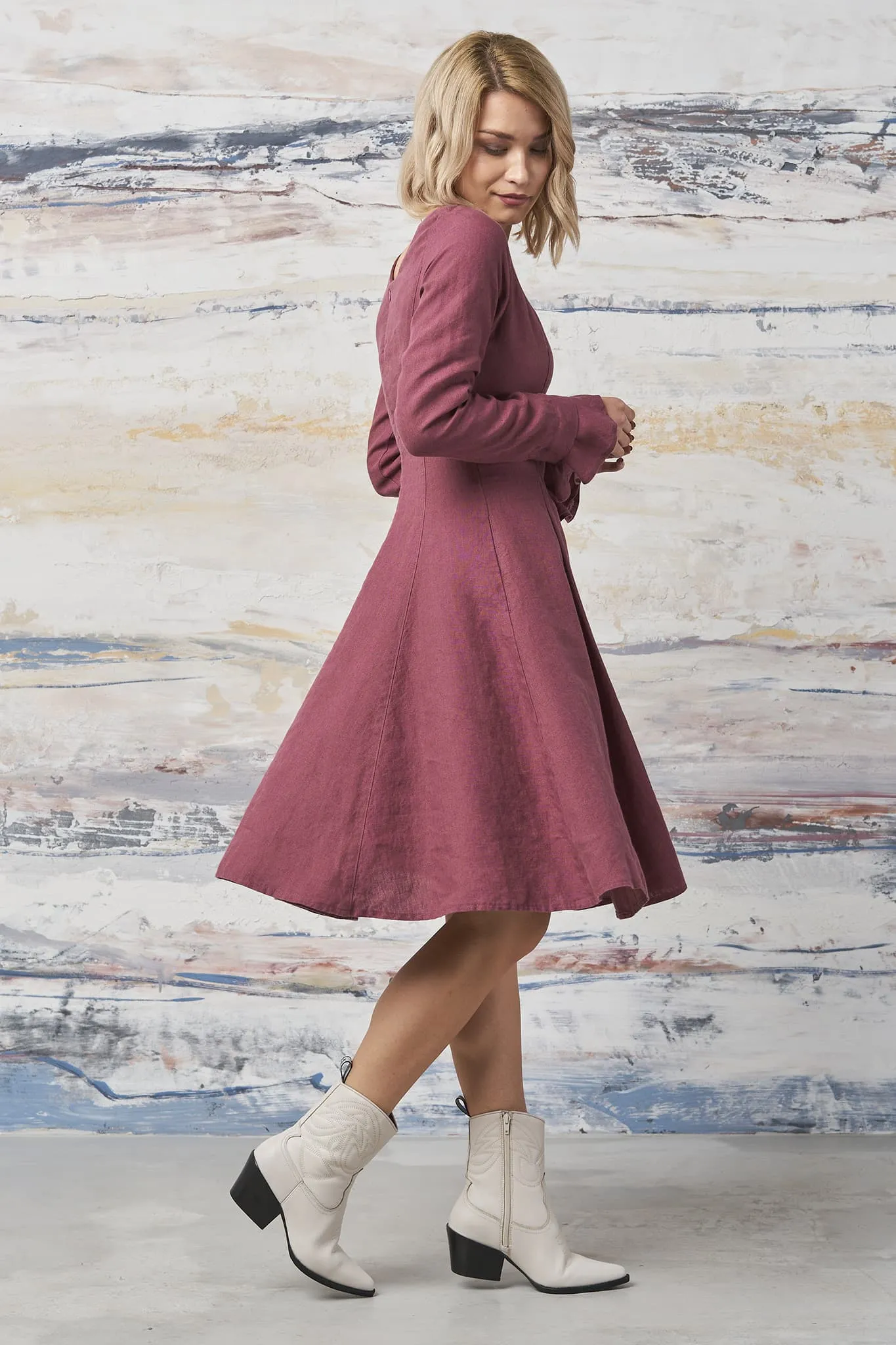 Natural linen dress Justina
