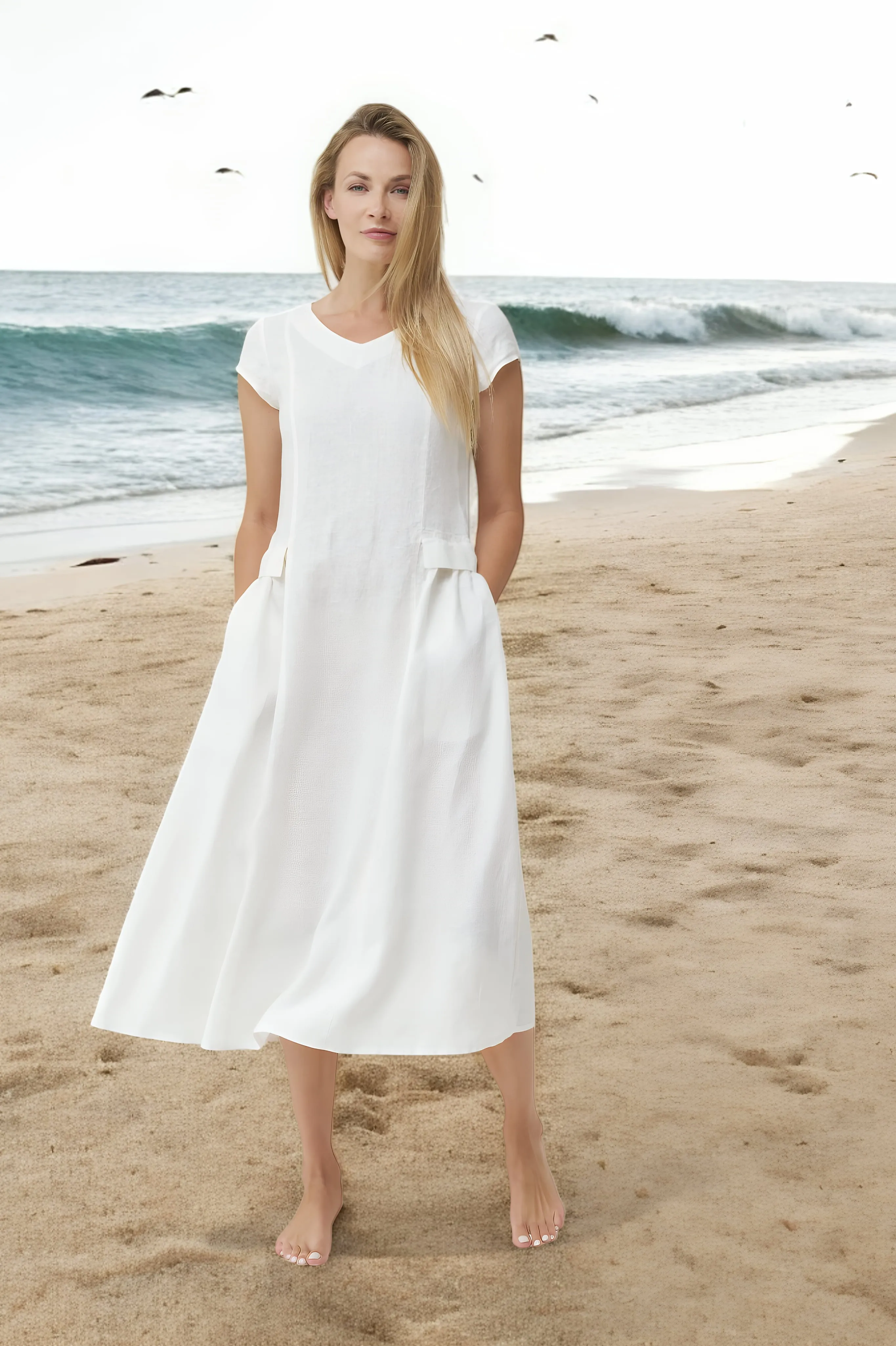 Natural summer linen dress Jura