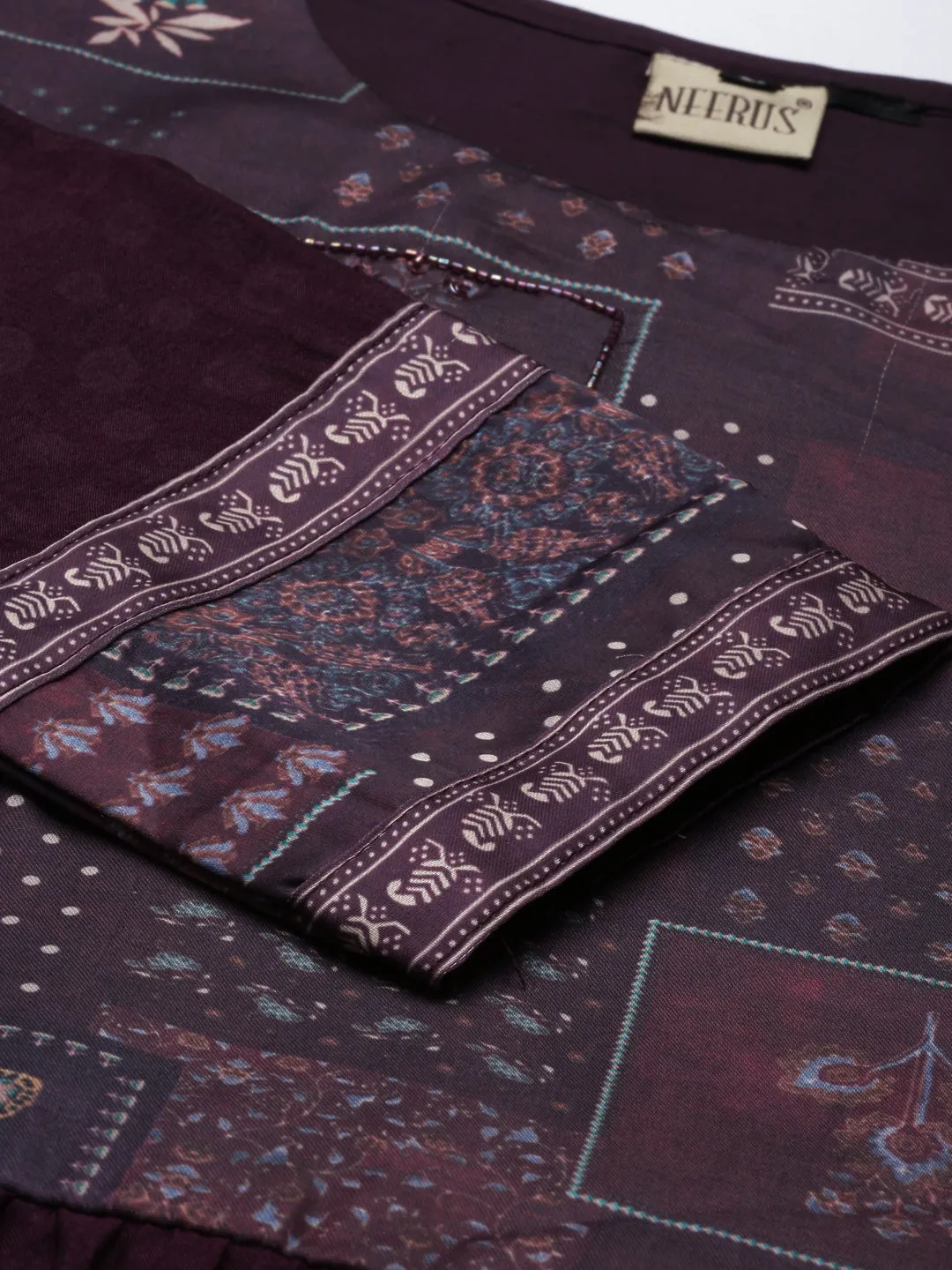Neeru's Purple Color Silk Fabric Gown