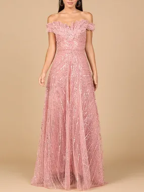 Off Shoulder Beaded Ballgown