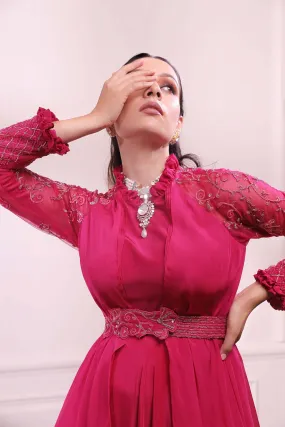 pink sapphire layered gown