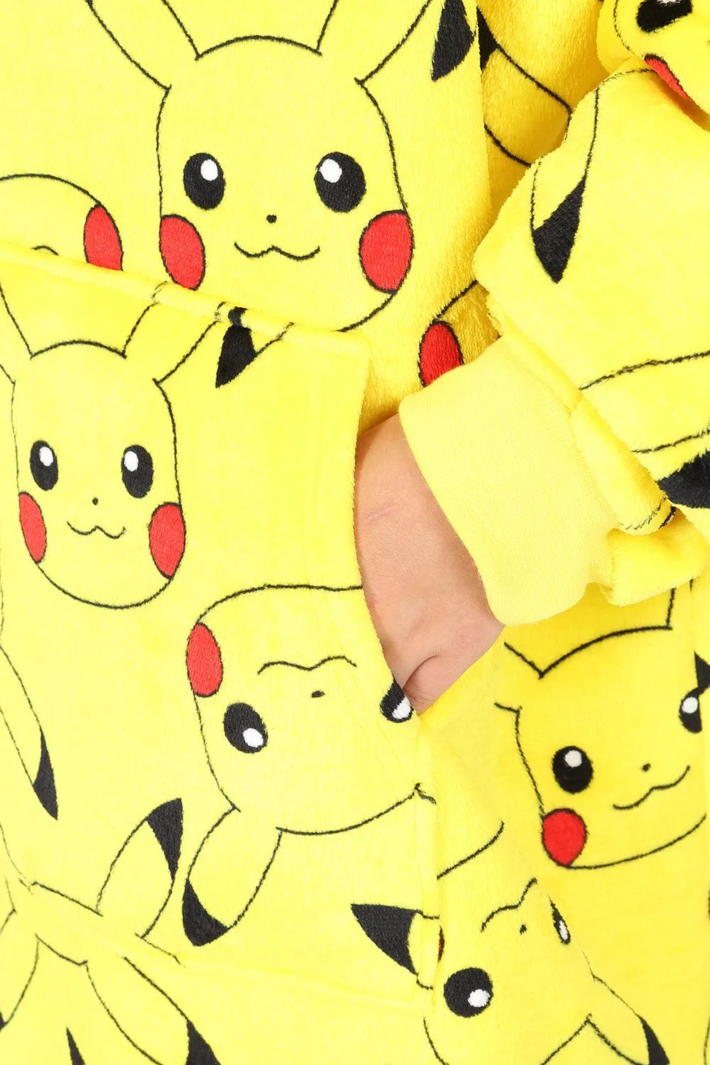 Pokemon Pikachu Fully Lined Oversized Fleece Hoodie Yellow Boys Girls