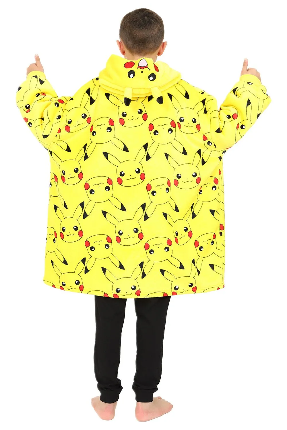 Pokemon Pikachu Fully Lined Oversized Fleece Hoodie Yellow Boys Girls