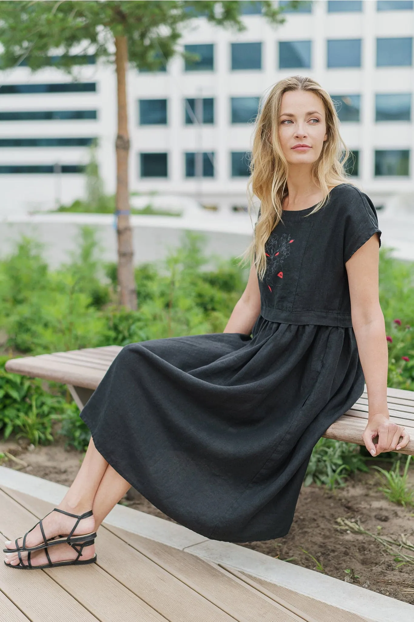 Printed linen dress Molly