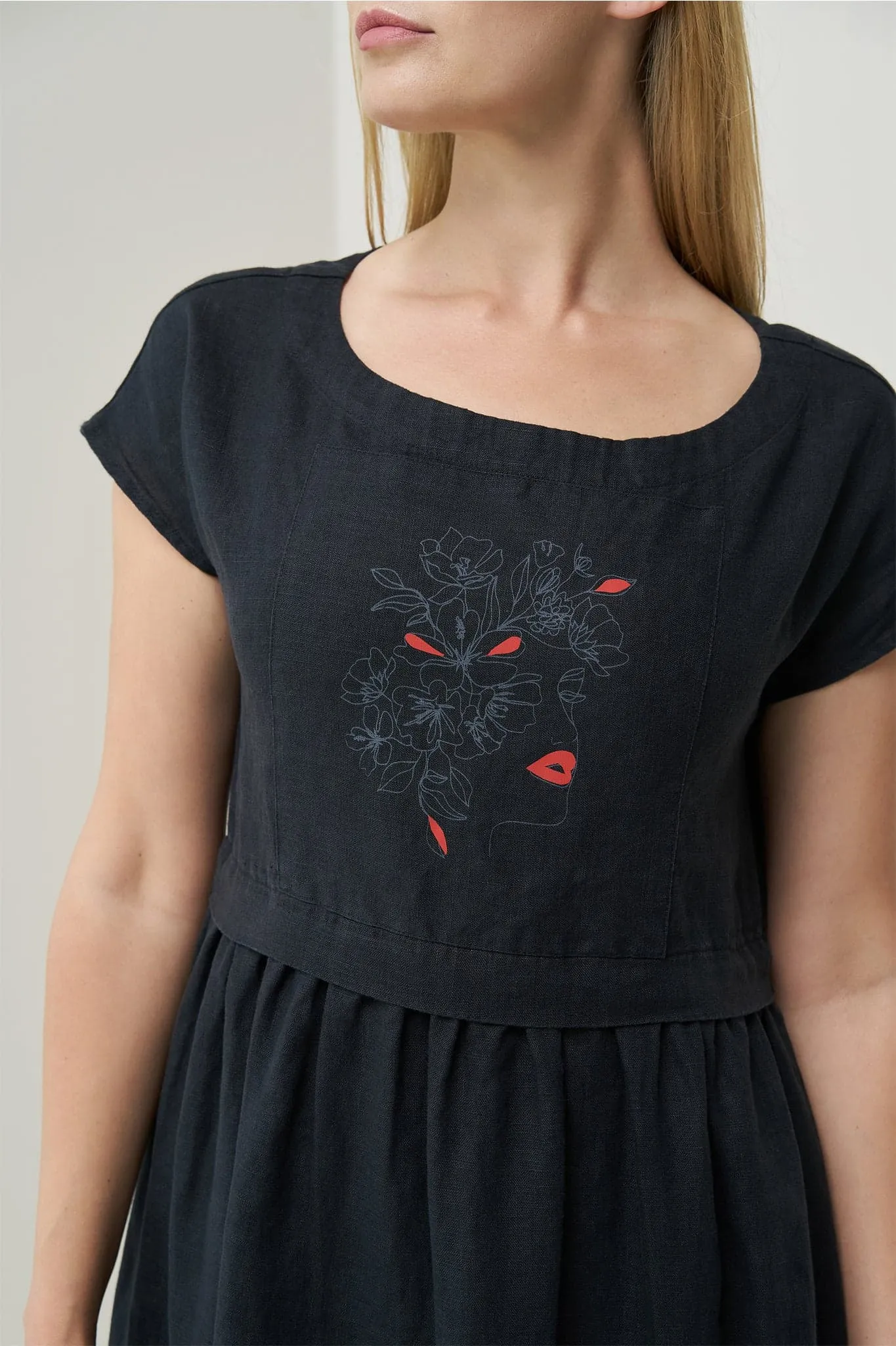 Printed linen dress Molly