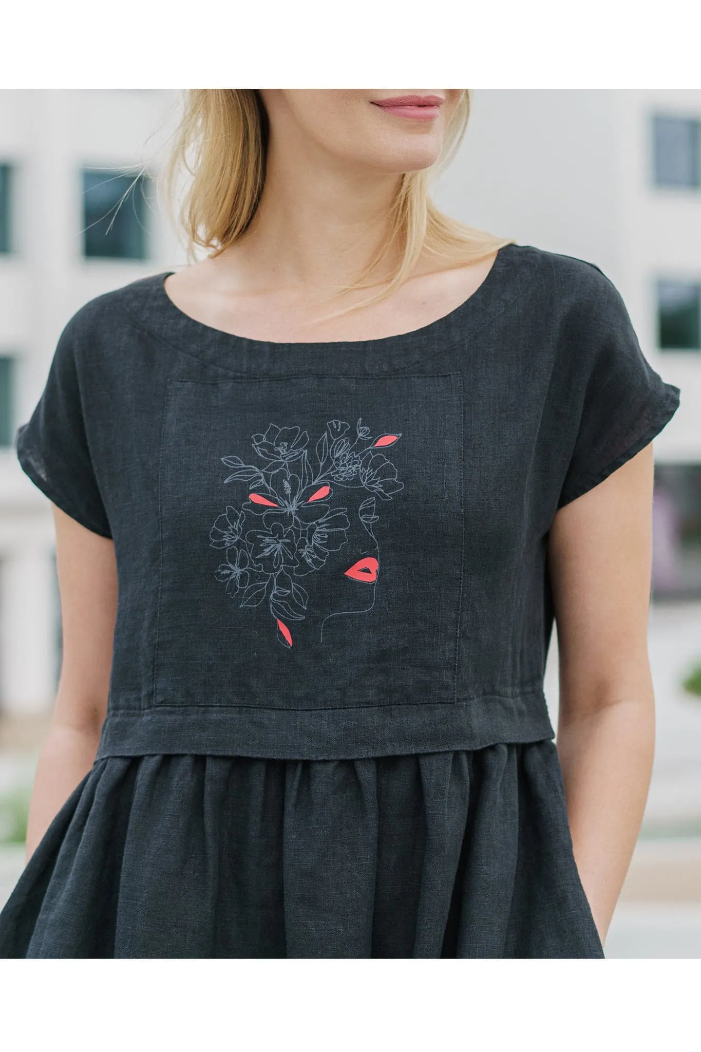 Printed linen dress Molly