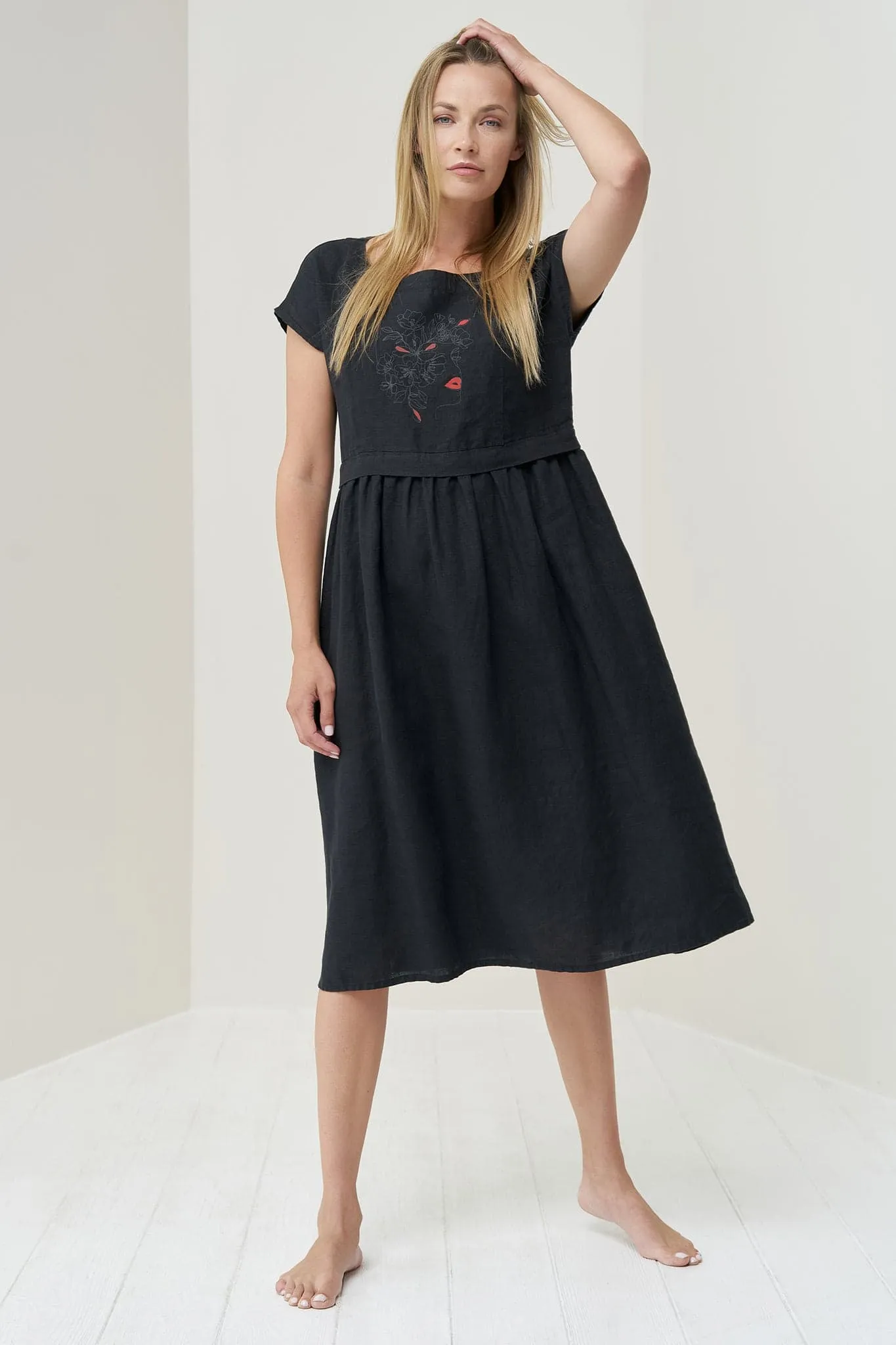 Printed linen dress Molly