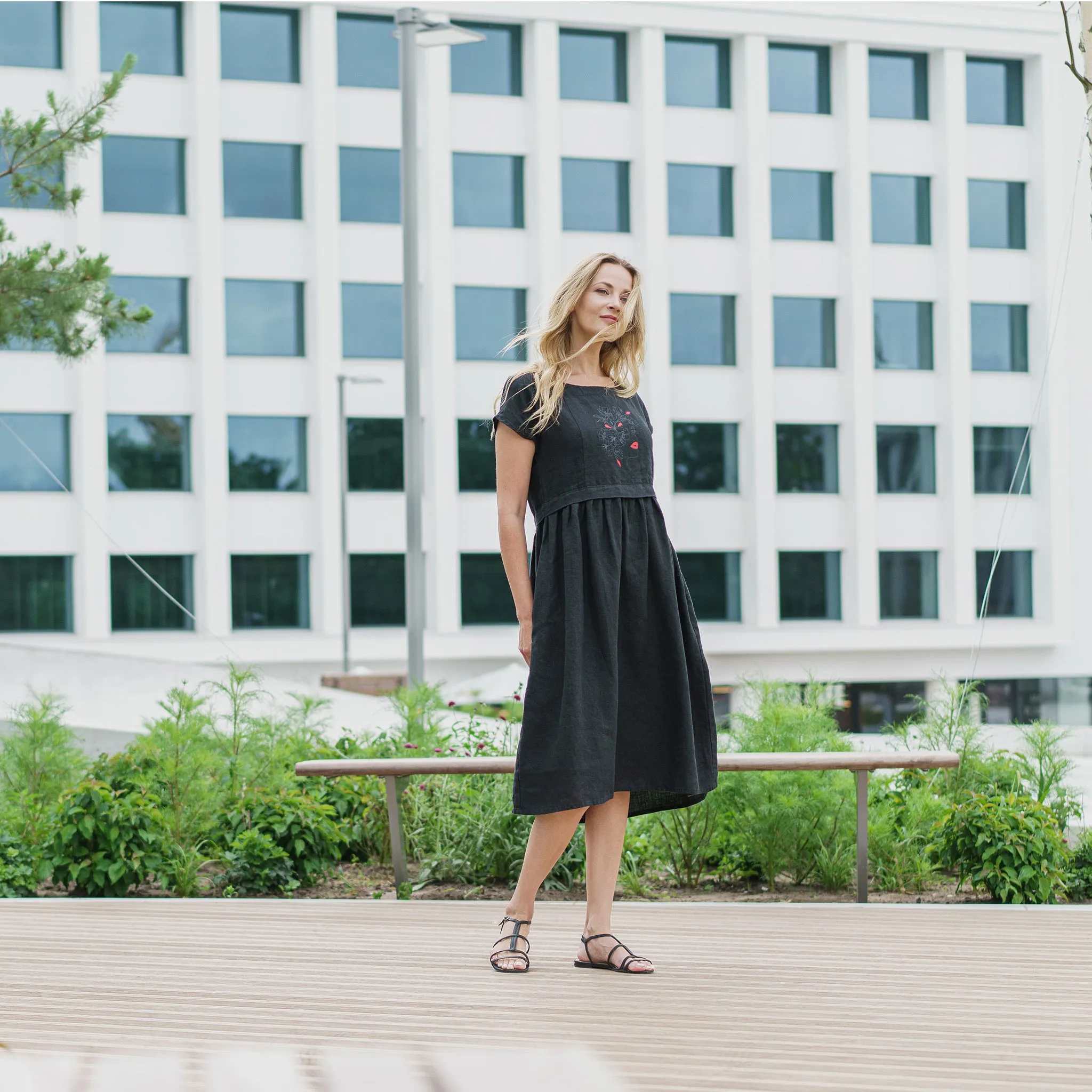 Printed linen dress Molly